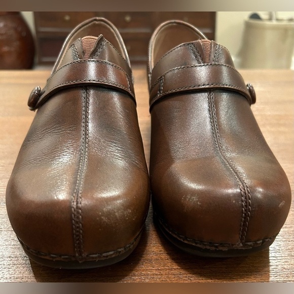 Dansko Solstice‎ Button Strap Clogs Mules Brown Slip-On Size 41 US 10.5/11 - Picture 2 of 7
